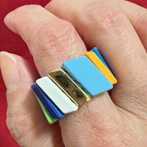 Roxanne Assoulin Style iconic Rainbow Brite Enamel Ring size 8/9
